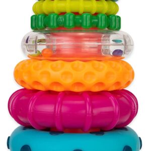 Sassy Stacks of Circles Stacking Ring STEM Learning Toy, Age 6+ Months, Multi, 9 Piece Set
