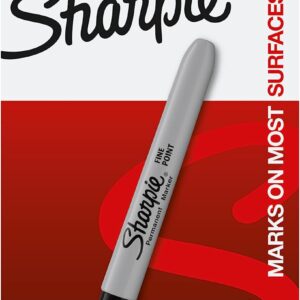 Sharpie Permanent Markers, Fine Point, Black, 12 Count